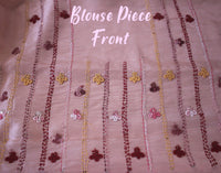 Blush Pink Pure Organza Silk Hand Embroidered Saree – Handloom Saree Online India | Elegantt Drapes