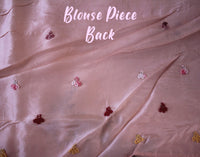 Blush Pink Pure Organza Silk Hand Embroidered Saree – Handloom Saree Online India | Elegantt Drapes