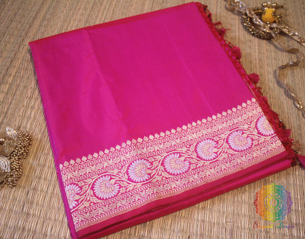 Pink Pure Banarasi Katan Silk Sona Rupa Saree Saree – Handloom Saree Online India | Elegantt Drapes