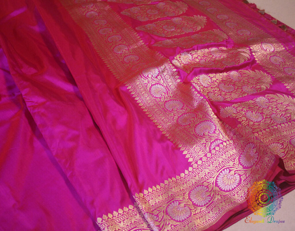 Pink Pure Banarasi Katan Silk Sona Rupa Saree Saree – Handloom Saree Online India | Elegantt Drapes