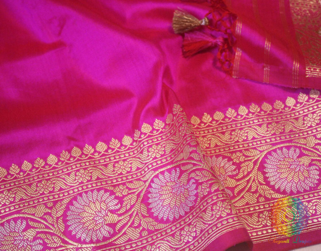 Pink Pure Banarasi Katan Silk Sona Rupa Saree Saree – Handloom Saree Online India | Elegantt Drapes