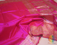 Pink Pure Banarasi Katan Silk Sona Rupa Saree Saree – Handloom Saree Online India | Elegantt Drapes