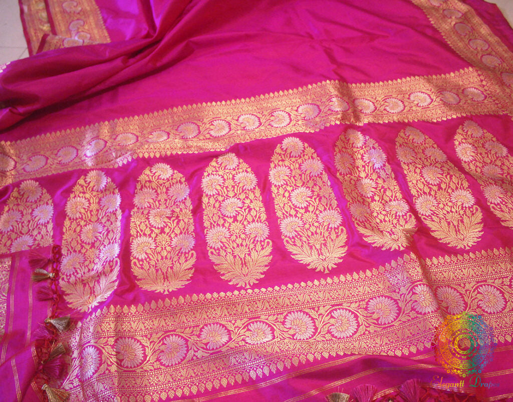 Pink Pure Banarasi Katan Silk Sona Rupa Saree Saree – Handloom Saree Online India | Elegantt Drapes