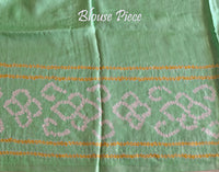 Pista Green Gharchola Bandhani saree drape Blouse