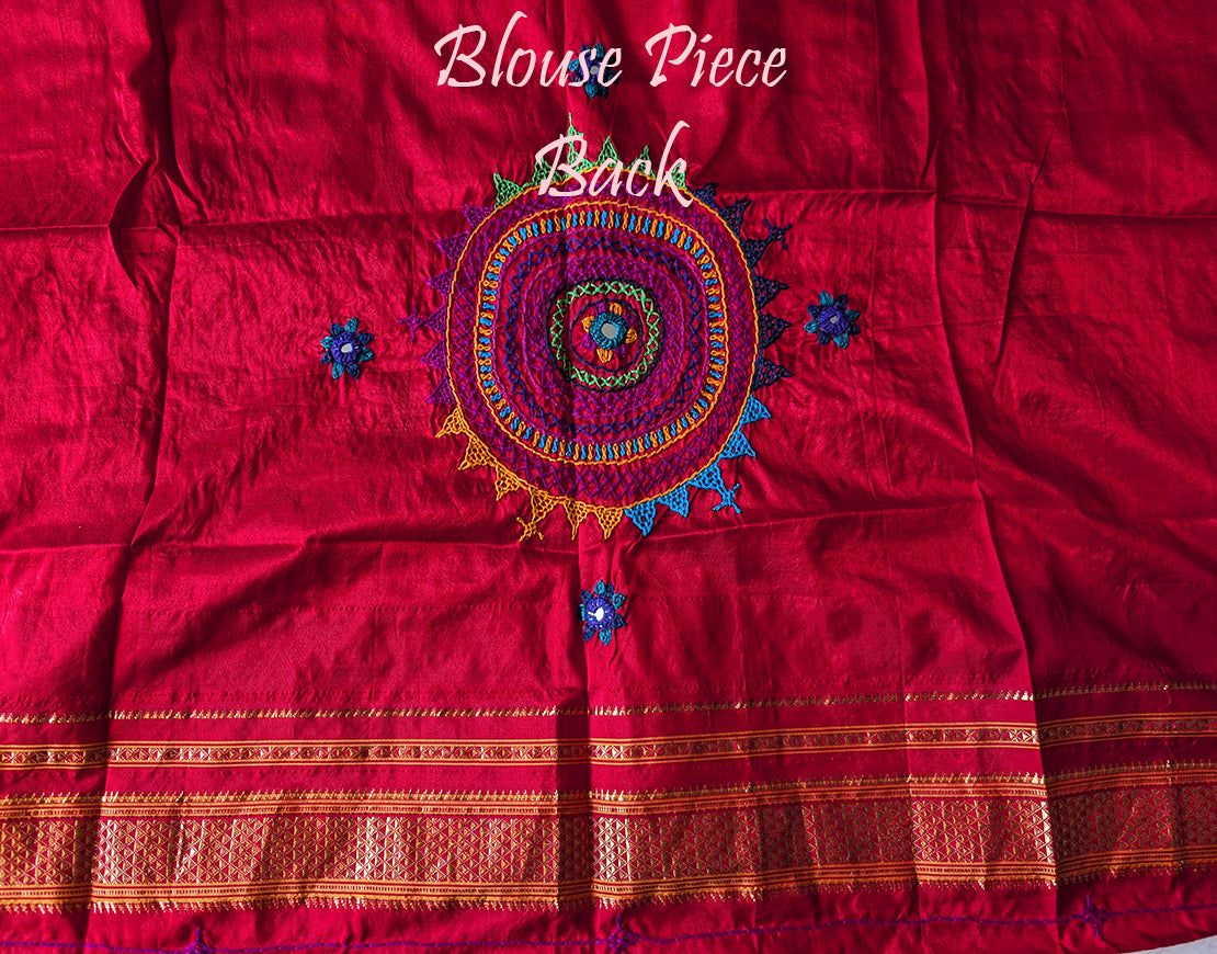 Pista Green Pure Ilkal Silk Lambani Handwork Saree – Ilkal Handloom Saree Online India | Elegantt Drapes