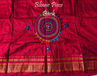 Pista Green Pure Ilkal Silk Lambani Handwork Saree – Ilkal Handloom Saree Online India | Elegantt Drapes