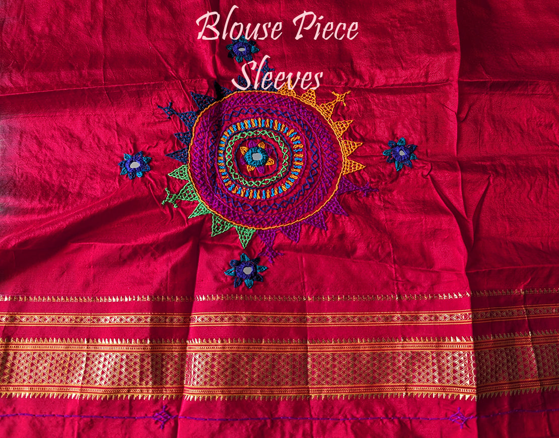 Pista Green Pure Ilkal Silk Lambani Handwork Saree – Ilkal Handloom Saree Online India | Elegantt Drapes