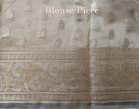 Sage Green Pure Banarasi Tissue Silk Saree – Handloom Saree Online India | Elegantt Drapes