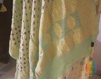 Sea Green Pure Banarasi Georgette Bandhani Dupatta – Bandhani Saree Online India | Elegantt Drapes