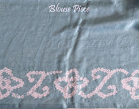 Powder Blue Gharchola Bandhani saree drape Blouse