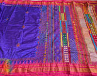 Purple Lambani Handwork Pure Ilkal Silk Saree – Ilkal Handloom Saree Online India | Elegantt Drapes