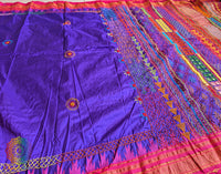 Purple Lambani Handwork Pure Ilkal Silk Saree – Ilkal Handloom Saree Online India | Elegantt Drapes