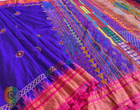 Purple Lambani Handwork Pure Ilkal Silk Saree – Ilkal Handloom Saree Online India | Elegantt Drapes