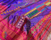 Purple Lambani Handwork Pure Ilkal Silk Saree – Ilkal Handloom Saree Online India | Elegantt Drapes