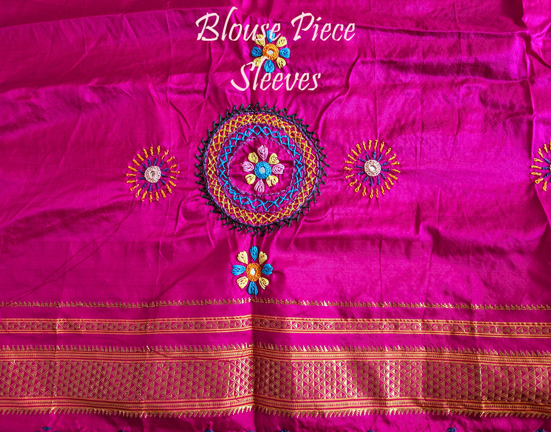 Purple Lambani Handwork Pure Ilkal Silk Saree – Ilkal Handloom Saree Online India | Elegantt Drapes