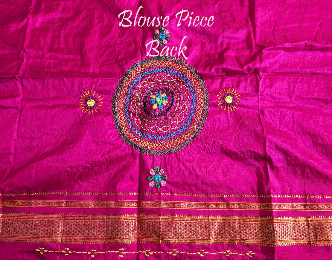 Purple Lambani Handwork Pure Ilkal Silk Saree – Ilkal Handloom Saree Online India | Elegantt Drapes