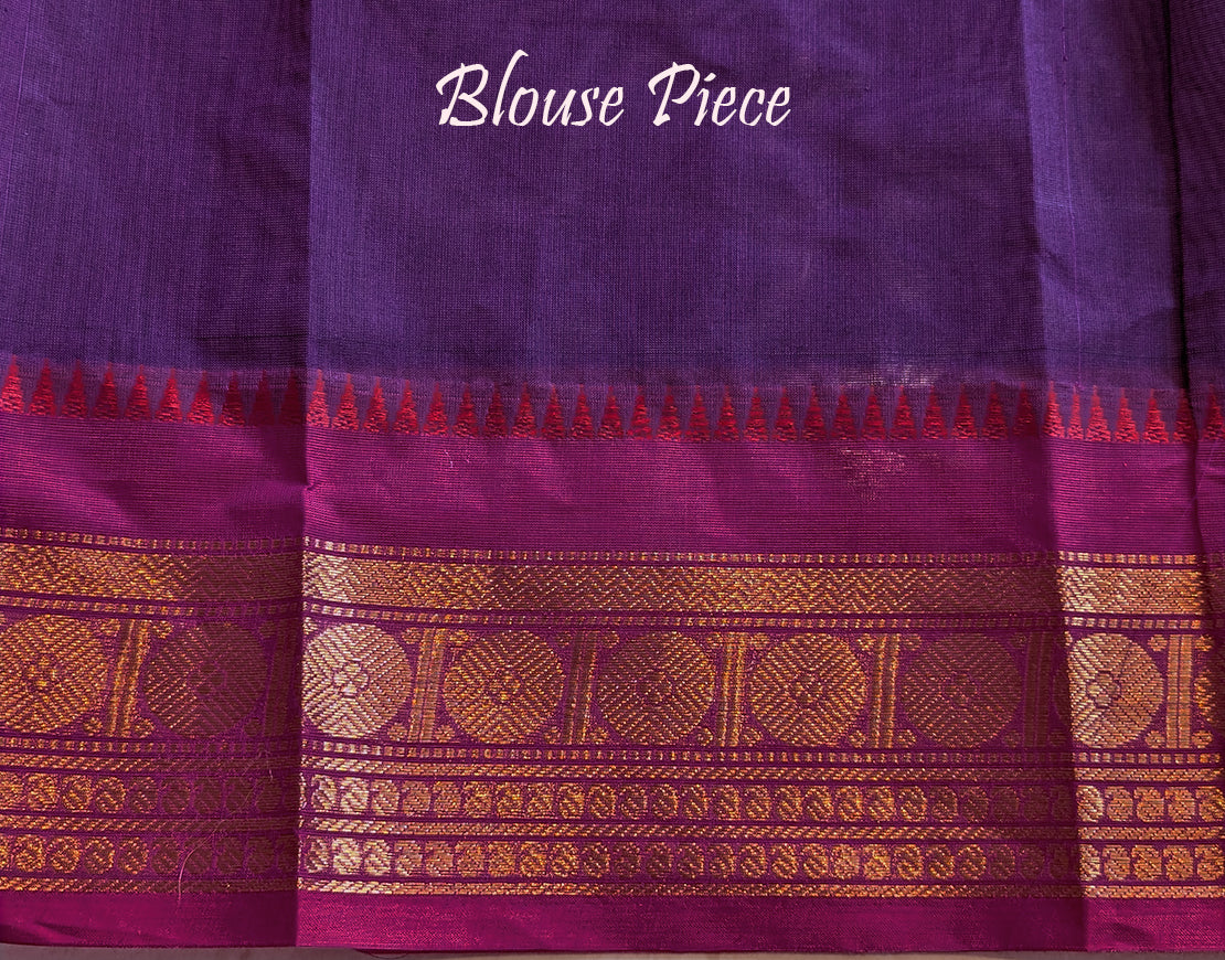 Purple Pure Kanchi Cotton Saree – Handloom Saree Online India | Elegantt Drapes