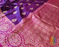 Purple Banarasi Handloom Pure Katan Silk Saree – Handloom Saree Online India | Elegantt Drapes