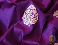 Purple Banarasi Handloom Pure Katan Silk Saree – Handloom Saree Online India | Elegantt Drapes