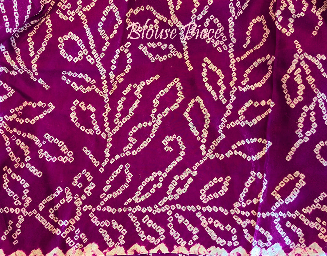 Pink Purple Pure Gajji Silk Rasmandal Bandhani Saree – Bandhani Saree Online India | Elegantt Drapes