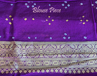 Purple Pink Banarasi Bandhani Khaddi Georgette Saree – Bandhani Saree Online India | Elegantt Drapes