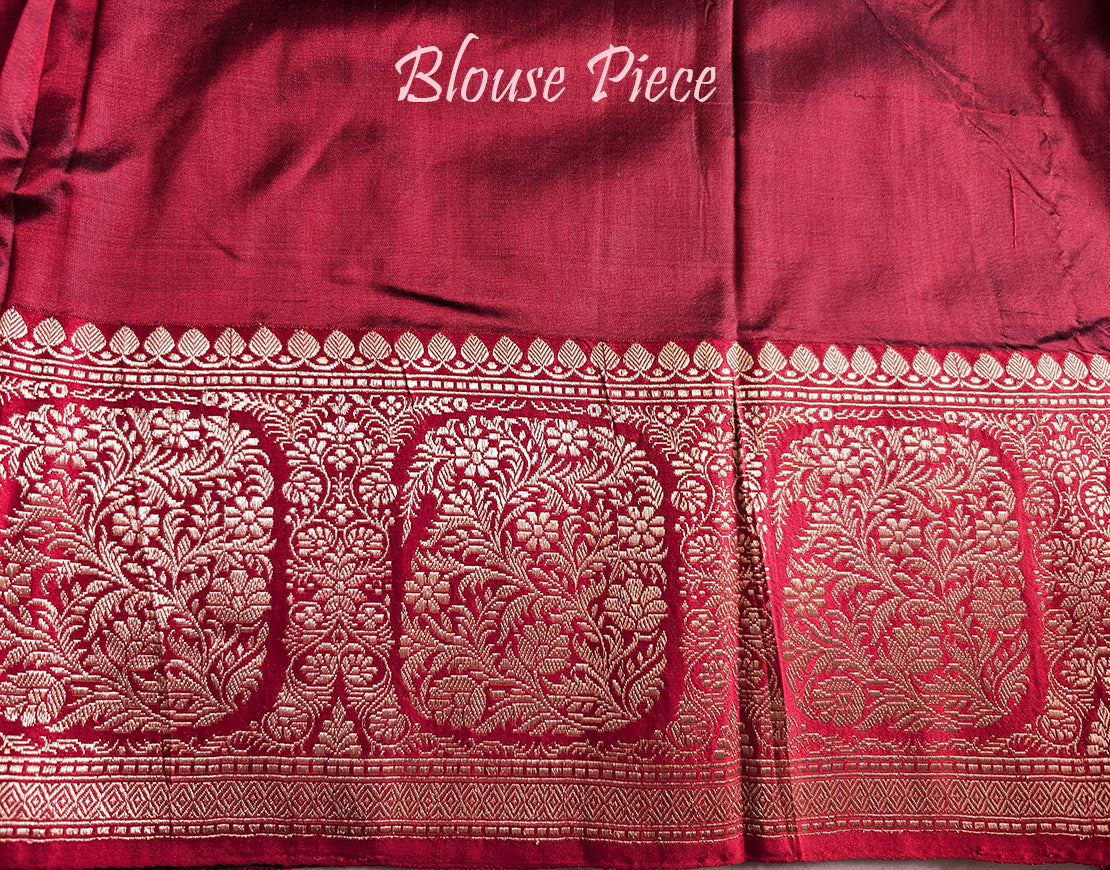 Purple Red Banarasi Handloom Katan Silk Saree – Handloom Saree Online India | Elegantt Drapes