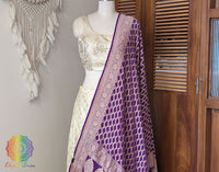 Royal Purple Banarasi Bandhani Georgette Dupatta – Bandhani Saree Online India | Elegantt Drapes