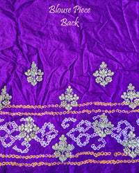 Purple Gaji Gharchola Gota Patti Saree