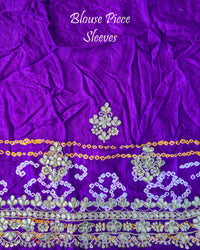 Purple Gaji Gharchola Gota Patti Saree