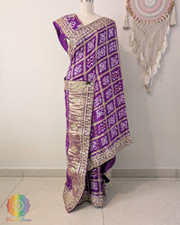 Purple Gaji Gharchola Gota Patti Saree – Handloom Saree Online India | Elegantt Drapes