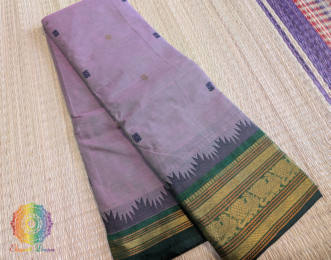 Lilac Pure Kanchi Cotton Saree – Handloom Saree Online India | Elegantt Drapes