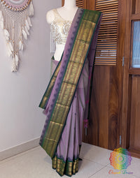 Lilac Pure Kanchi Cotton Saree – Handloom Saree Online India | Elegantt Drapes