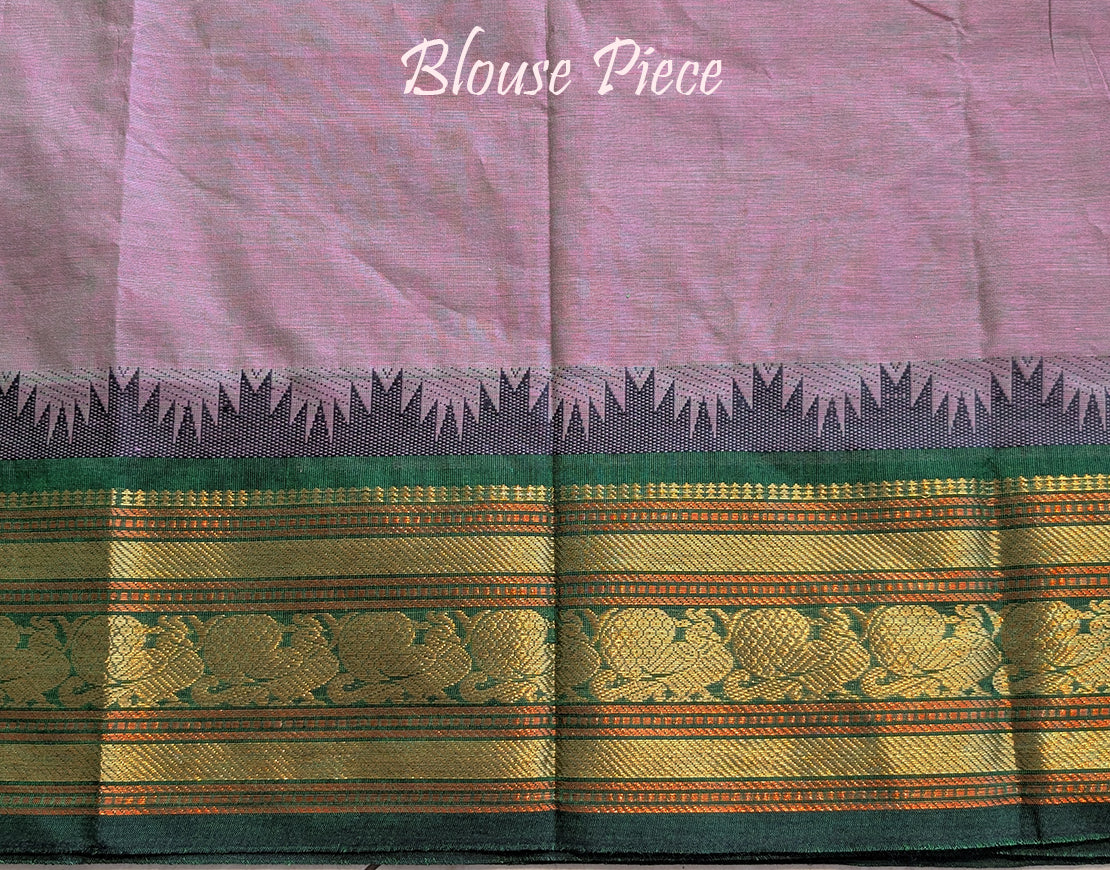 Lilac Pure Kanchi Cotton Saree – Handloom Saree Online India | Elegantt Drapes
