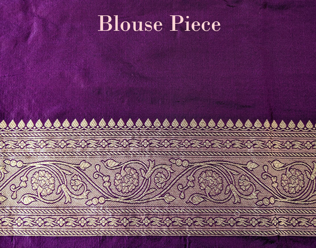 Purple Pure Banarasi Katan Silk Jaal Saree – Handloom Saree Online India | Elegantt Drapes
