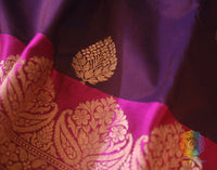 Purple Banarasi Handloom Pure Katan Silk Saree – Handloom Saree Online India | Elegantt Drapes