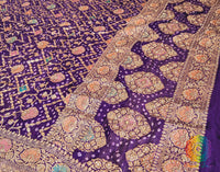Purple Bandhani Georgette Zardozi Embroidered Dupatta – Bandhani Saree Online India | Elegantt Drapes