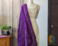 Purple Gaji Silk Bandhani Dupatta 2 – Bandhani Saree Online India | Elegantt Drapes