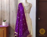 Purple Gaji Silk Bandhani Dupatta – Bandhani Saree Online India | Elegantt Drapes