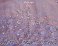 Purple Tissue Organza Zardozi Handwork Saree – Handloom Saree Online India | Elegantt Drapes