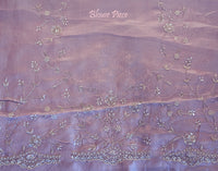 Purple Tissue Organza Zardozi Handwork Saree – Handloom Saree Online India | Elegantt Drapes