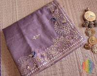 Lavender Tissue Organza Gota Patti Saree – Handloom Saree Online India | Elegantt Drapes