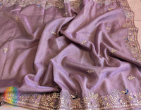 Lavender Tissue Organza Gota Patti Saree – Handloom Saree Online India | Elegantt Drapes