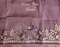Lavender Tissue Organza Gota Patti Saree – Handloom Saree Online India | Elegantt Drapes