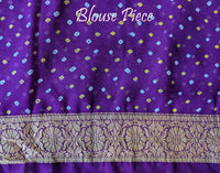 Purple Banarasi Pure Georgette Bandhani Saree – Bandhani Saree Online India | Elegantt Drapes