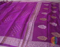 Handwoven Purple Banarasi Georgette Kadhuwa Saree Saree – Handloom Saree Online India | Elegantt Drapes