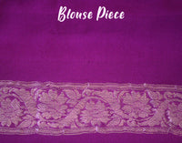 Handwoven Purple Banarasi Georgette Kadhuwa Saree Saree – Handloom Saree Online India | Elegantt Drapes