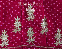 Multi Shaded Pure Crepe Rai Bandhej Gota Patti Saree