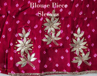 Multi Shaded Pure Crepe Rai Bandhej Gota Patti Saree