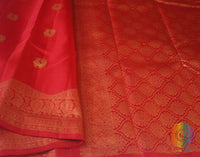 Red Pure Kanjivaram Silk Turning Border Saree – Handloom Saree Online India | Elegantt Drapes