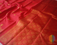 Red Pure Kanjivaram Silk Turning Border Saree – Handloom Saree Online India | Elegantt Drapes